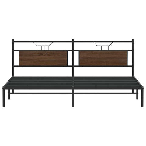vidaXL Bed Frame without Mattress Brown Oak 193x201 cm Engineered Wood