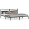vidaXL Bed Frame without Mattress Brown Oak 200x200 cm Engineered Wood