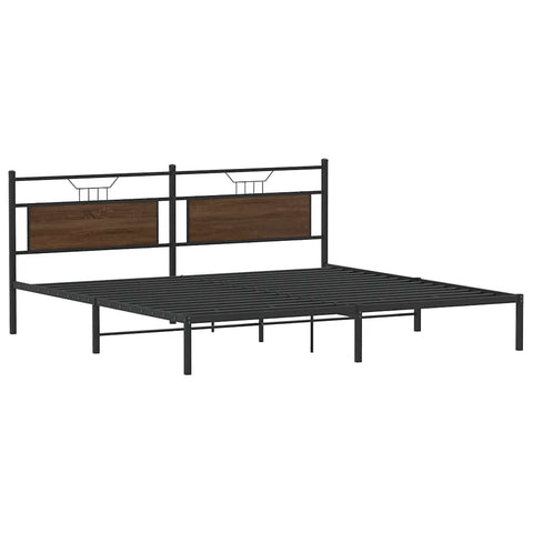 vidaXL Bed Frame without Mattress Brown Oak 200x200 cm Engineered Wood