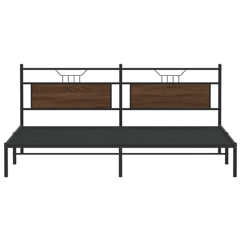 vidaXL Bed Frame without Mattress Brown Oak 200x200 cm Engineered Wood