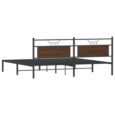 vidaXL Bed Frame without Mattress Brown Oak 200x200 cm Engineered Wood