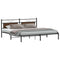 vidaXL Bed Frame without Mattress Brown Oak 200x200 cm Engineered Wood