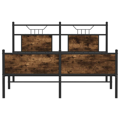 vidaXL Bed Frame without Mattress Smoked Oak 140x190 cm Engineered Wood