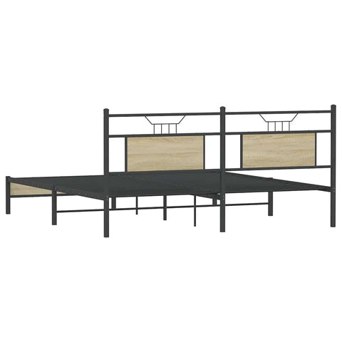 vidaXL Bed Frame without Mattress Sonoma Oak 183x213 cm Engineered Wood