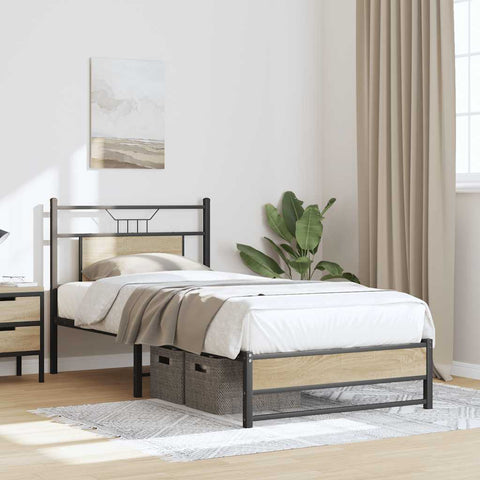 vidaXL Bed Frame without Mattress Sonoma Oak 80x200 cm Engineered Wood