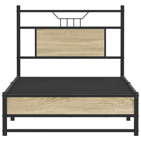 vidaXL Bed Frame without Mattress Sonoma Oak 90x190 cm Single Engineered Wood