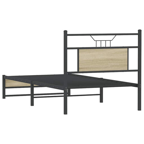 vidaXL Bed Frame without Mattress Sonoma Oak 90x190 cm Single Engineered Wood