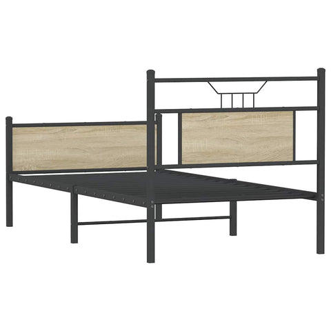 vidaXL Bed Frame without Mattress Sonoma Oak 90x190 cm Single Engineered Wood