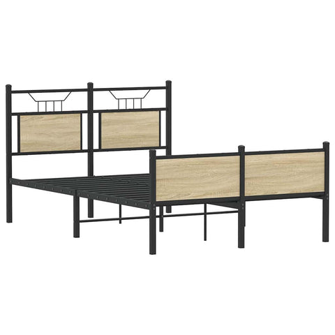 vidaXL Bed Frame without Mattress Sonoma Oak 120x190 cm Small Double Engineered Wood