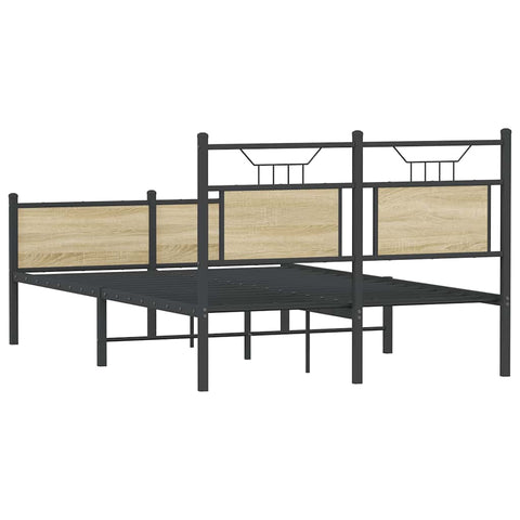 vidaXL Bed Frame without Mattress Sonoma Oak 120x190 cm Small Double Engineered Wood