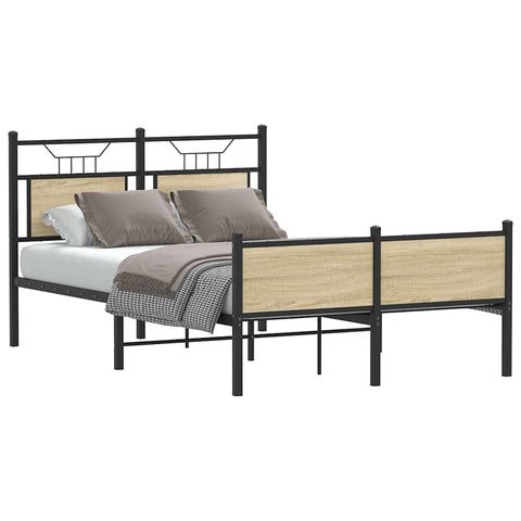 vidaXL Bed Frame without Mattress Sonoma Oak 120x190 cm Small Double Engineered Wood
