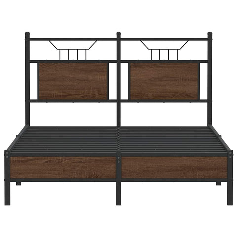 vidaXL Bed Frame without Mattress Brown Oak 120x200 cm Engineered Wood
