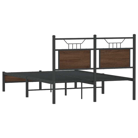 vidaXL Bed Frame without Mattress Brown Oak 120x200 cm Engineered Wood
