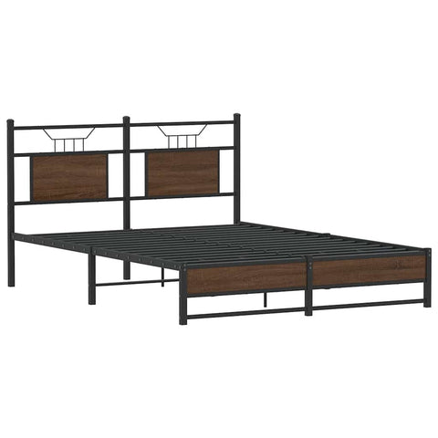 vidaXL Bed Frame without Mattress Brown Oak 150x200 cm King Size Engineered Wood
