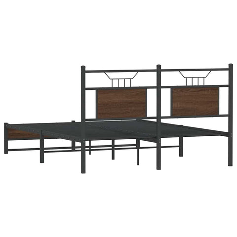 vidaXL Bed Frame without Mattress Brown Oak 150x200 cm King Size Engineered Wood