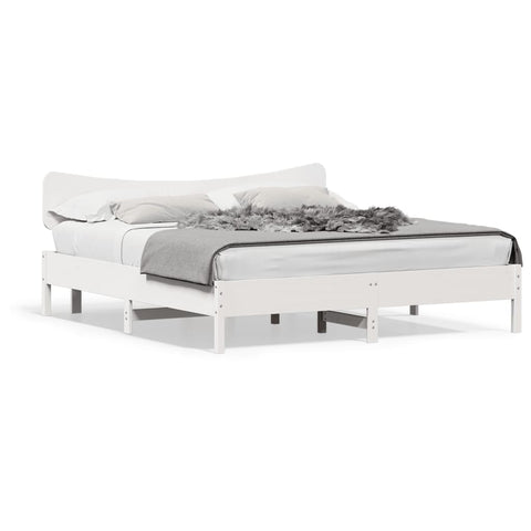 vidaXL Bed Frame without Mattress White 200x200 cm Solid Wood Pine