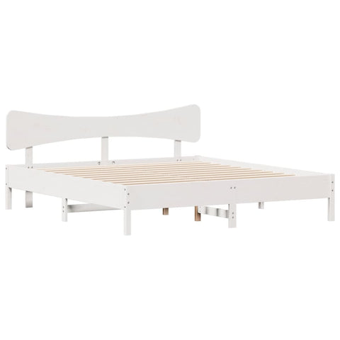 vidaXL Bed Frame without Mattress White 200x200 cm Solid Wood Pine