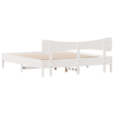 vidaXL Bed Frame without Mattress White 200x200 cm Solid Wood Pine