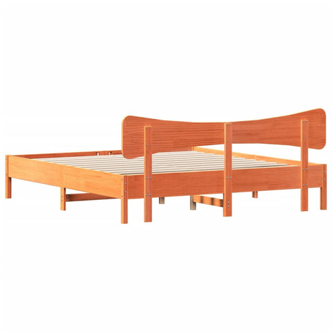 vidaXL Bed Frame without Mattress Wax Brown 200x200 cm Solid Wood Pine