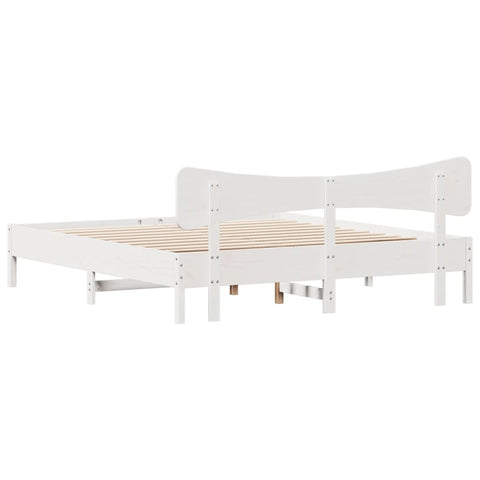 vidaXL Bed Frame without Mattress White 180x200 cm Super King Solid Wood Pine