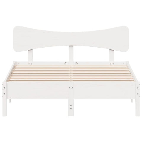 vidaXL Bed Frame without Mattress White 150x200 cm King Size Solid Wood Pine