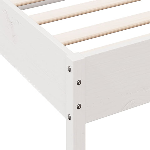 vidaXL Bed Frame without Mattress White 150x200 cm King Size Solid Wood Pine
