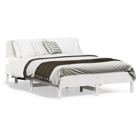 vidaXL Bed Frame without Mattress White 140x200 cm Solid Wood Pine