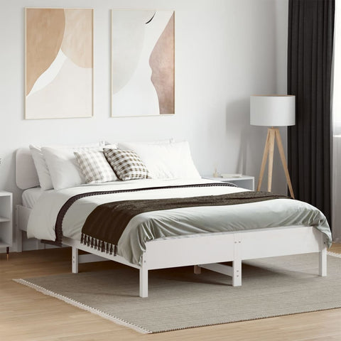 vidaXL Bed Frame without Mattress White 140x200 cm Solid Wood Pine