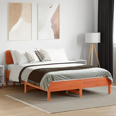 vidaXL Bed Frame without Mattress Wax Brown 120x200 cm Solid Wood Pine