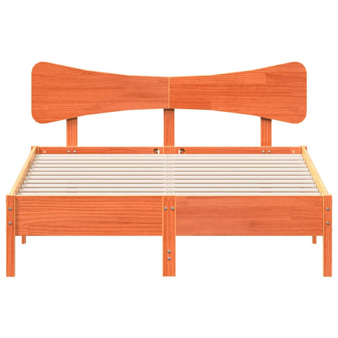 vidaXL Bed Frame without Mattress Wax Brown 120x200 cm Solid Wood Pine