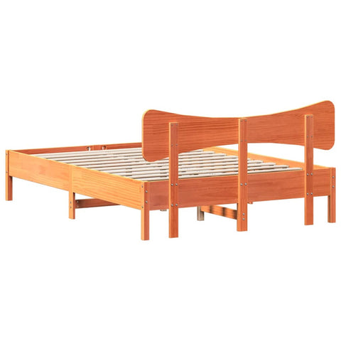 vidaXL Bed Frame without Mattress Wax Brown 120x200 cm Solid Wood Pine