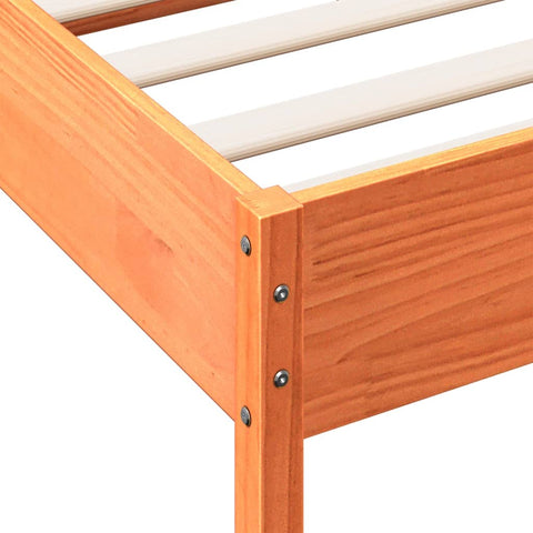 vidaXL Bed Frame without Mattress Wax Brown 120x200 cm Solid Wood Pine