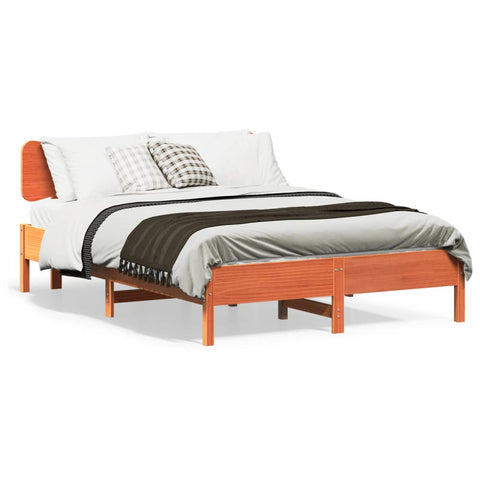 vidaXL Bed Frame without Mattress Wax Brown 120x200 cm Solid Wood Pine