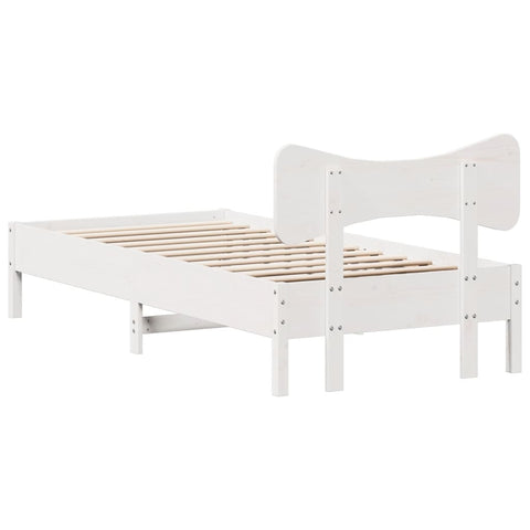 vidaXL Bed Frame without Mattress White 100x200 cm Solid Wood Pine