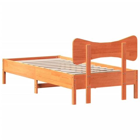 vidaXL Bed Frame without Mattress Wax Brown 100x200 cm Solid Wood Pine