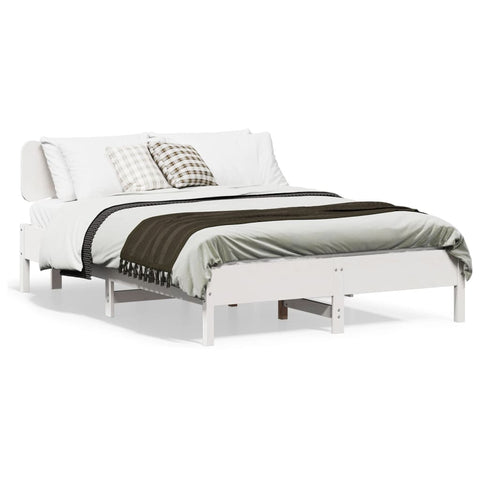 vidaXL Bed Frame without Mattress White 140x190 cm Solid Wood Pine