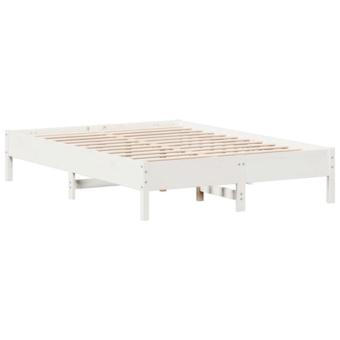 vidaXL Bed Frame without Mattress White 135x190 cm Double Solid Wood Pine