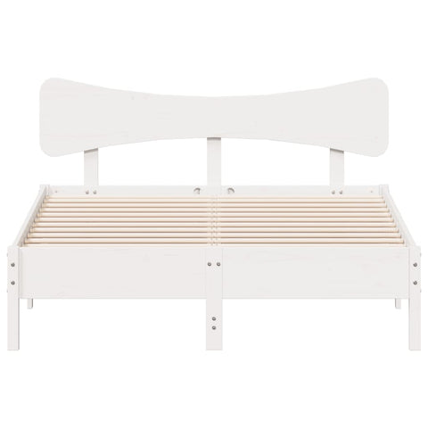 vidaXL Bed Frame without Mattress White 120x190 cm Small Double Solid Wood Pine