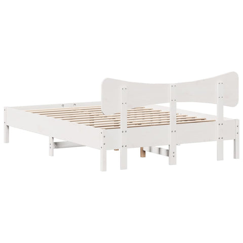 vidaXL Bed Frame without Mattress White 120x190 cm Small Double Solid Wood Pine