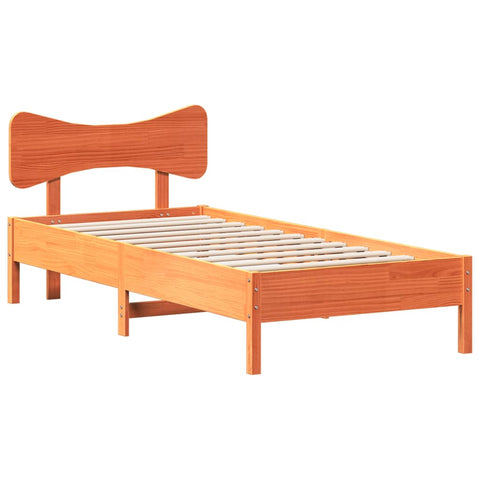 vidaXL Bed Frame without Mattress Wax Brown 75x190 cm Small Single Solid Wood Pine