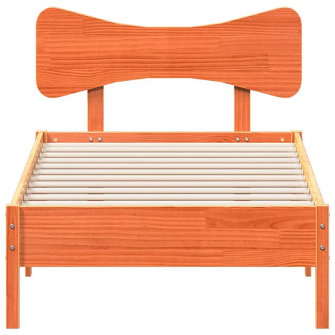vidaXL Bed Frame without Mattress Wax Brown 75x190 cm Small Single Solid Wood Pine