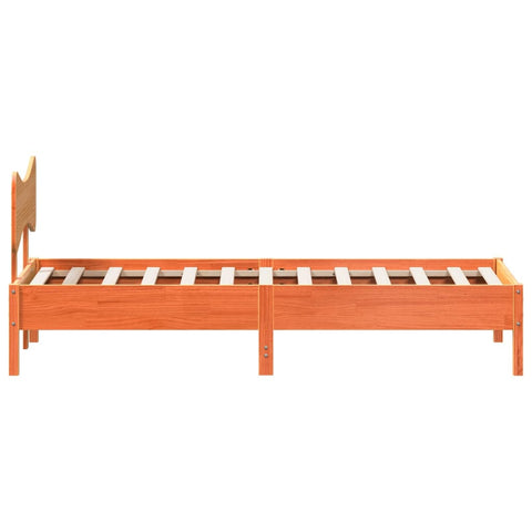 vidaXL Bed Frame without Mattress Wax Brown 75x190 cm Small Single Solid Wood Pine
