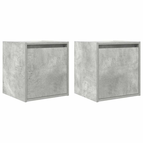 vidaXL Wall-Mounted Bedside Cabinets 2 pcs Concrete Grey 38x34x40 cm