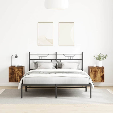 vidaXL Wall-Mounted Bedside Cabinets 2 pcs Smoked Oak 38x34x40 cm