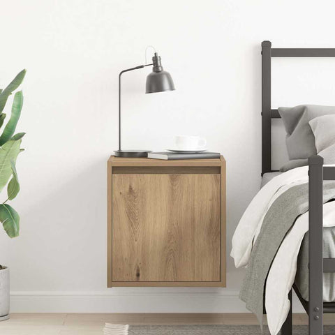vidaXL Wall-Mounted Bedside Cabinet Artisan Oak 38x34x40 cm