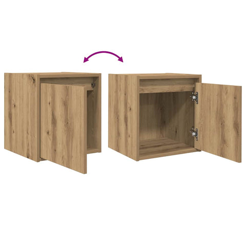 vidaXL Wall-Mounted Bedside Cabinet Artisan Oak 38x34x40 cm