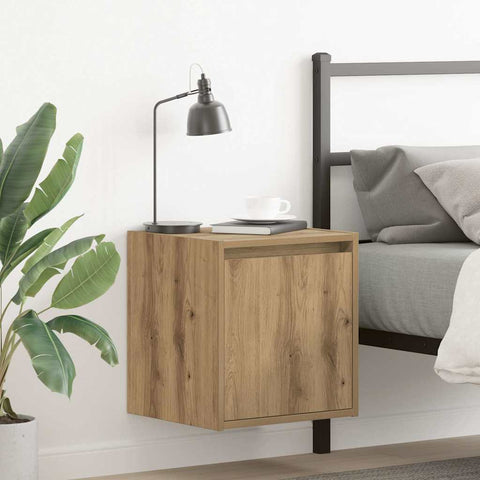 vidaXL Wall-Mounted Bedside Cabinets 2 pcs Artisan Oak 38x34x40 cm