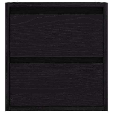 vidaXL Wall-mounted Bedside Cabinets 2 pcs Black Oak 38x34x40 cm