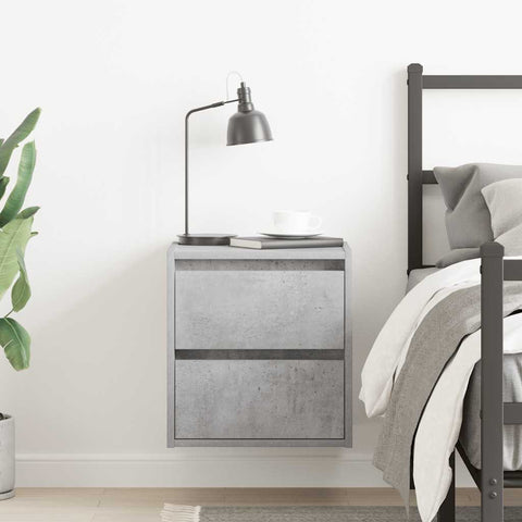 vidaXL Wall-mounted Bedside Cabinet Concrete Grey 38x34x40 cm