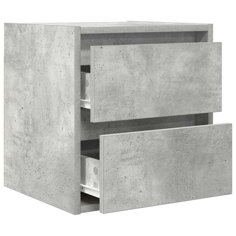 vidaXL Wall-mounted Bedside Cabinets 2 pcs Concrete Grey 38x34x40 cm